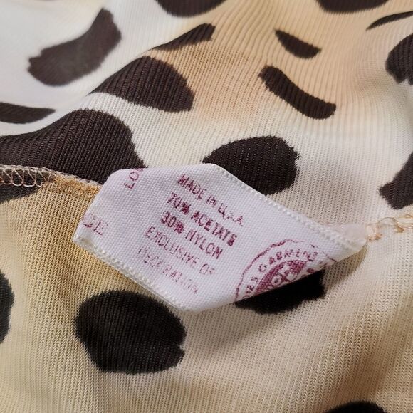 Vintage Leopard Print Polyester Maxi Dress, Sz Large, READ FOR FLAWS! - Picture 14 of 15